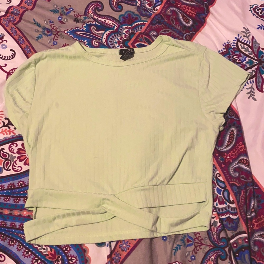 Rue 21 lime green large crop top